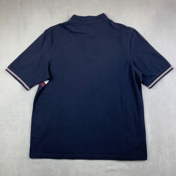 Fred Perry Bradley Wiggins Mens Shirt 2XL (Fits XL) Blue Striped Polo Pique Zip - Picture 8 of 8
